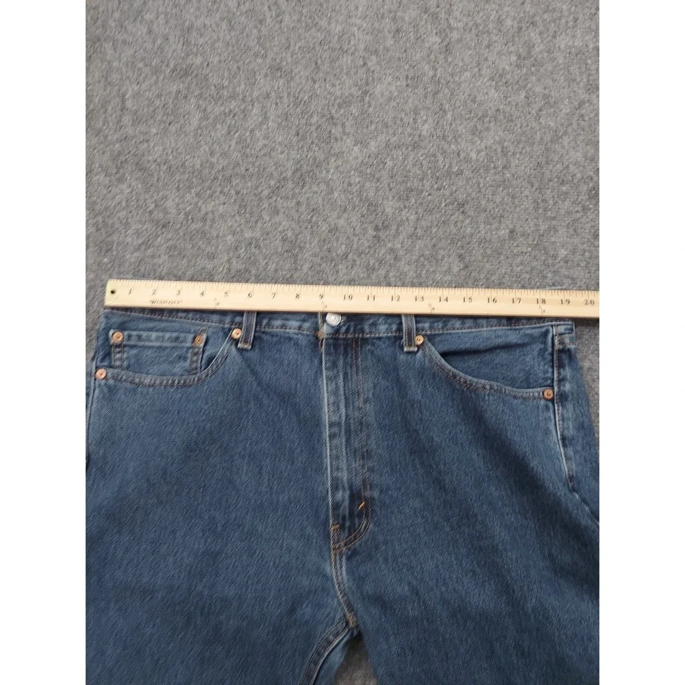 LOT of 2 LEVIS 505 Jeans Mens 38x34 Blue Black Denim Regular Fit Straight Leg
